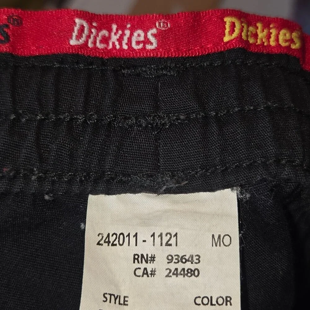 Dickies Women's Work Scrub Pants Cargo Pockets Elastic Wasitband Black Size XL - Picture 8 of 9